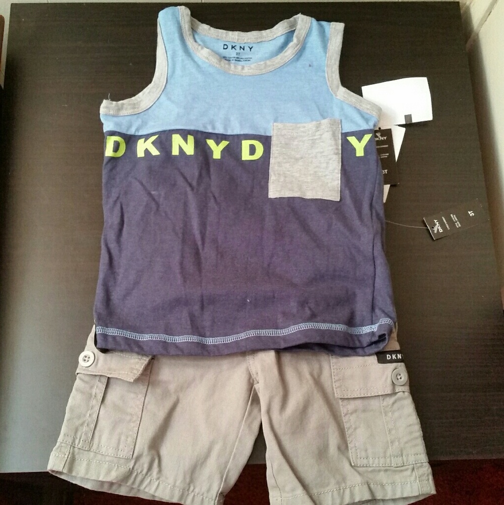 Dkny toddler boys tank and short set